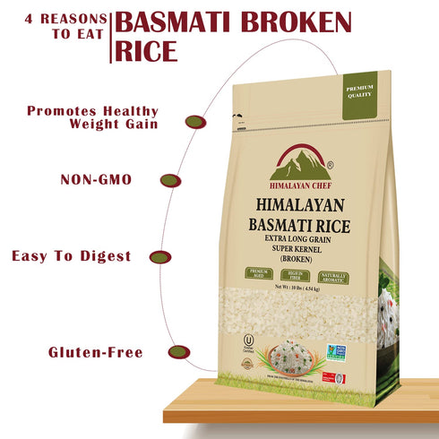 Super Kernel Basmati Broken Rice - 10 lbs | HIMALAYAN CHEF